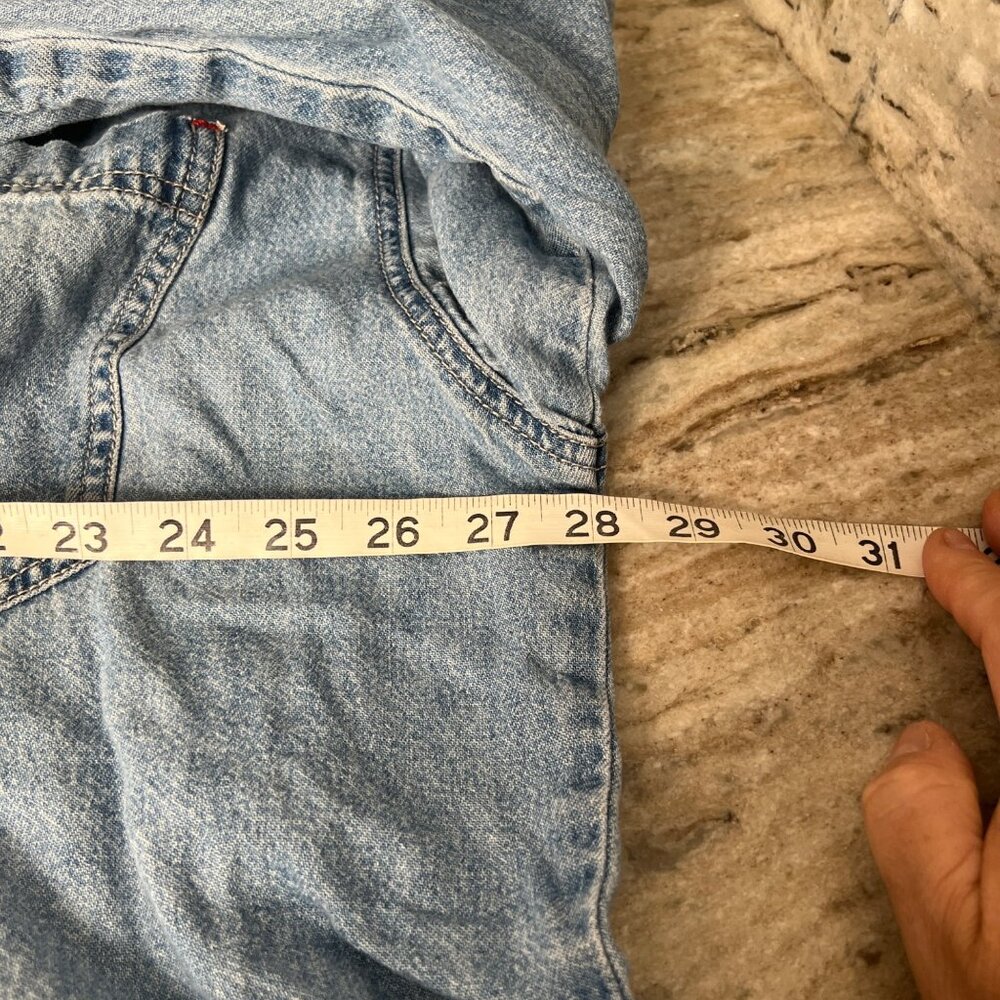 Vintage Levis Mens Denim Shirt Long Sleeve Button Up Red Tab size XXL Rodeo - Picture 7 of 12